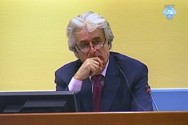 Radovan Karadzic in the courtroom