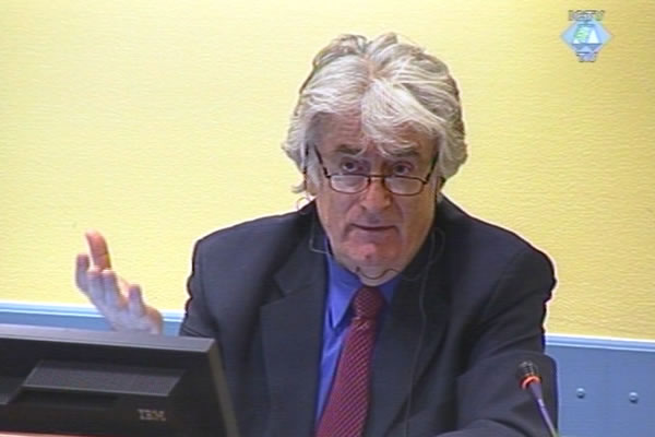 Radovan Karadzic in the courtroom