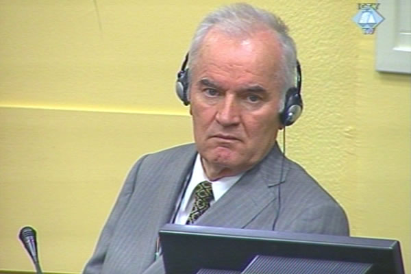 Ratko Mladic in the courtroom