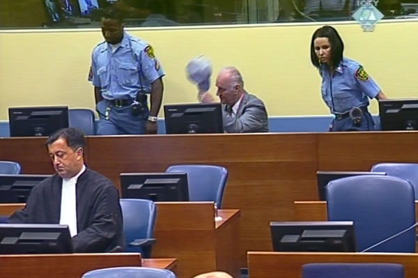 Ratko Mladic in the courtroom