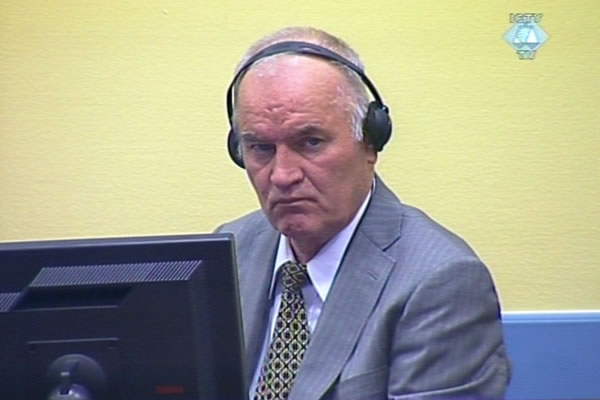 Ratko Mladic in the courtroom