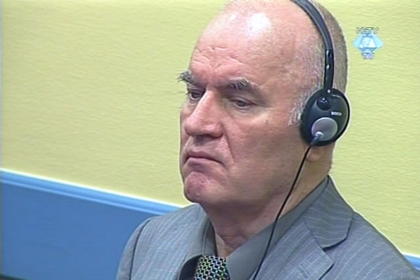 Ratko Mladic in the courtroom