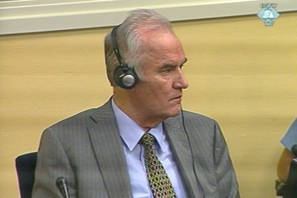 Ratko Mladic in the courtroom