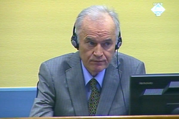 Ratko Mladic in the courtroom