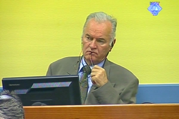 Ratko Mladic in the courtroom