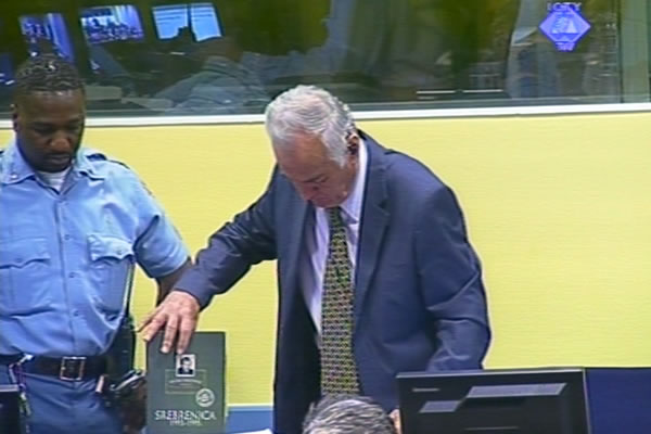 Ratko Mladic in the courtroom