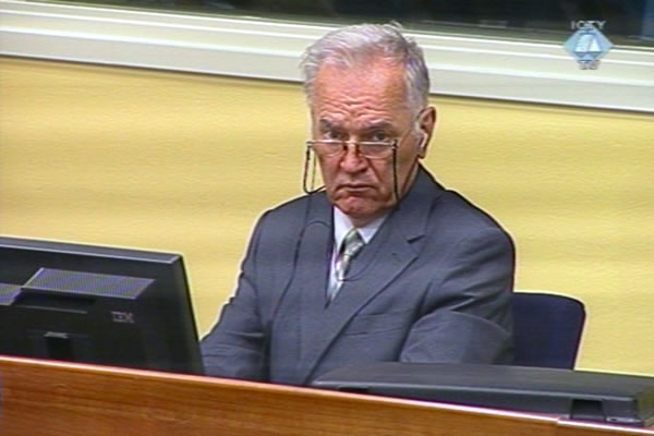 Ratko Mladic in the courtroom