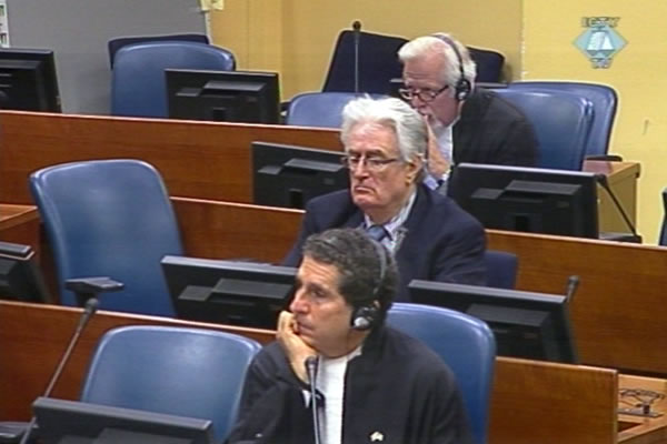 Radovan Karadzic in the courtroom