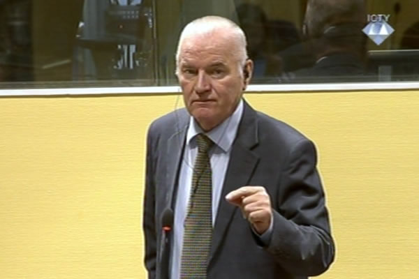 Ratko Mladic in the courtroom