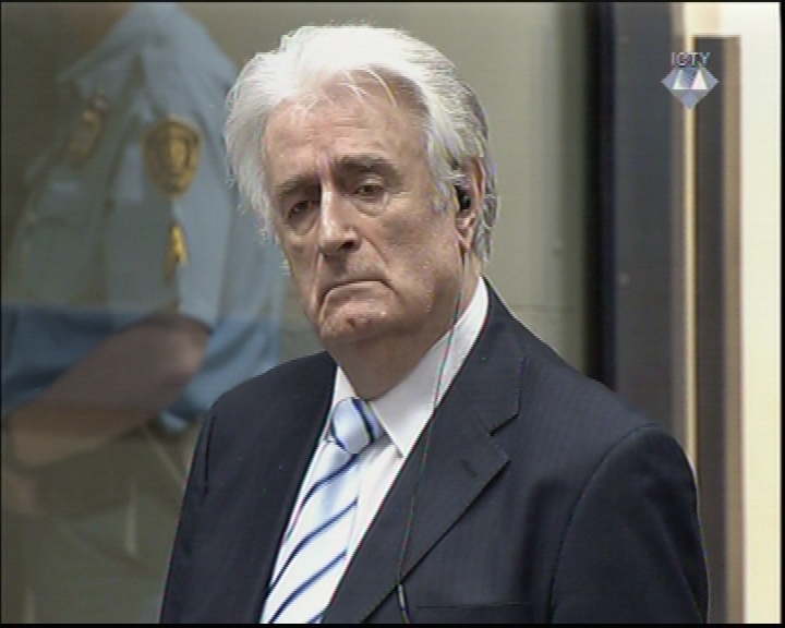 Radovan Karadžić during sentencing