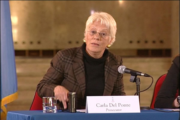 Carla del Ponte during the final press conference before ending her mandate as chief prosecutor