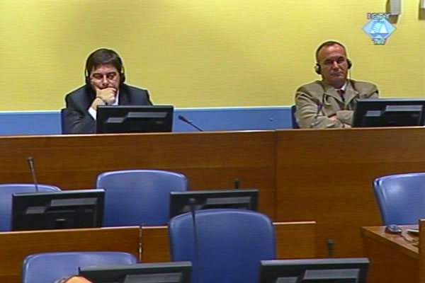 Astrit Haraqija and Bajrush Morina in the courtroom