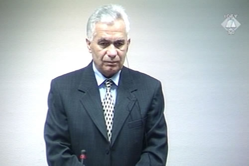 Momcilo Krajisnik in the courtroom