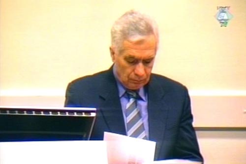 Momcilo Krajisnik in the courtroom