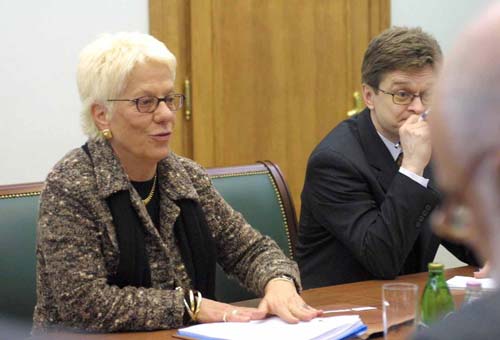 Carla del Ponte and Anton Nikiforov during the visit to Belgrade 