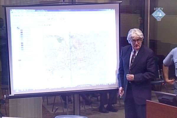Radovan Karadzic during his opening statement