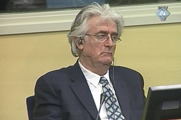 Radovan Karadzic in the courtroom