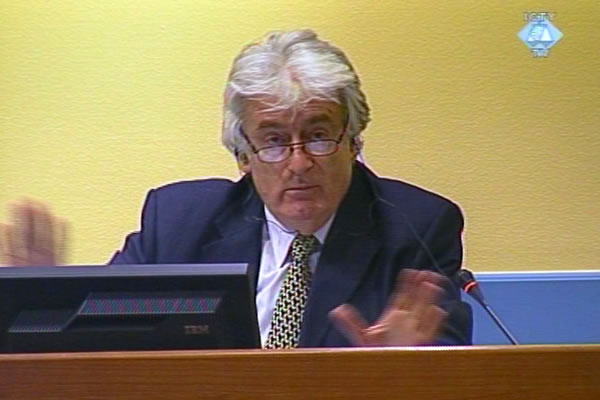 Radovan Karadzic in the courtroom