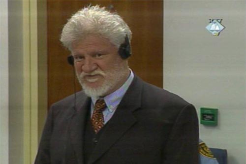 Slobodan Praljak in the courtroom