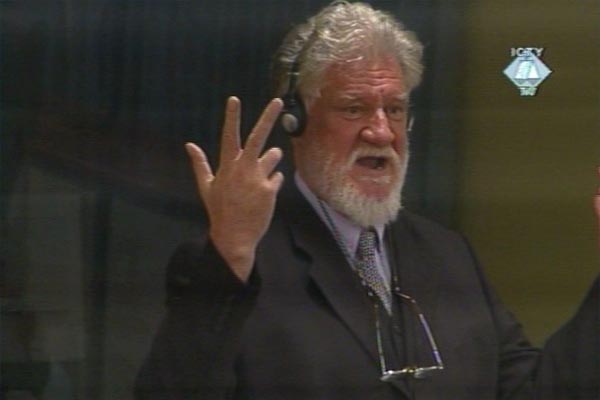 Slobodan Praljak in the courtroom