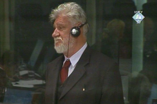 Slobodan Praljak in the courtroom