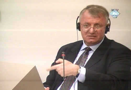 Vojislav Seselj in the courtroom